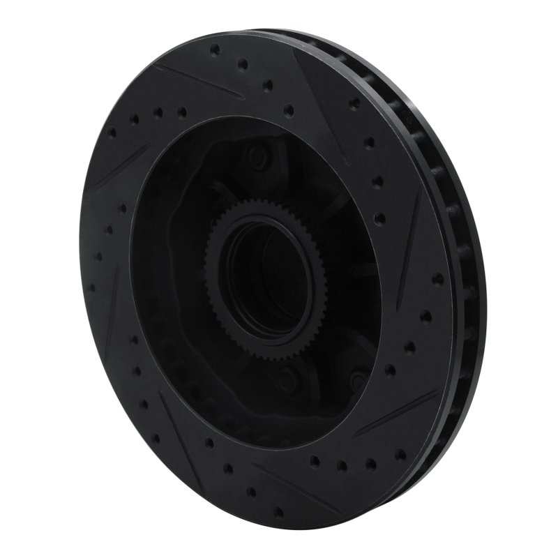 Chevrolet G30 Brake Rotor (1) - Front Left - R1 Concepts - Drilled & Slotted - Black - `92-`02